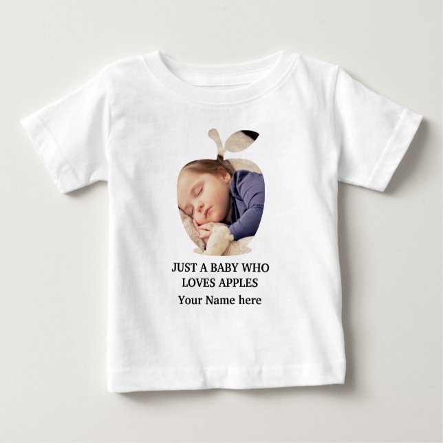 Maßgeschneiderte, moderne Apfelfruchtfoto-Vorlage Baby T-shirt (Vorderseite)