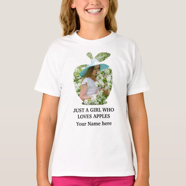 Maßgeschneiderte, moderne Apfelfruchtfoto-Vorlage T-Shirt (Vorderseite)