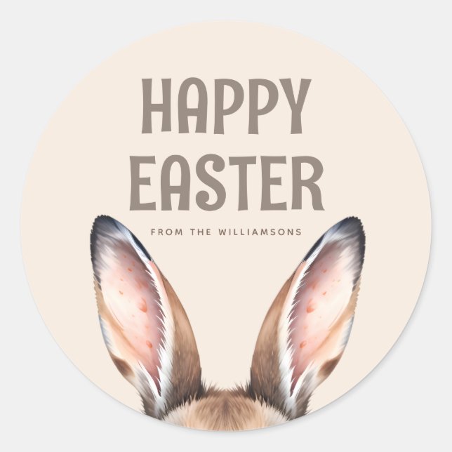 Maßgeschneiderte moderne Aquarellfarbe Niedlich Os Runder Aufkleber (Vorderseite)