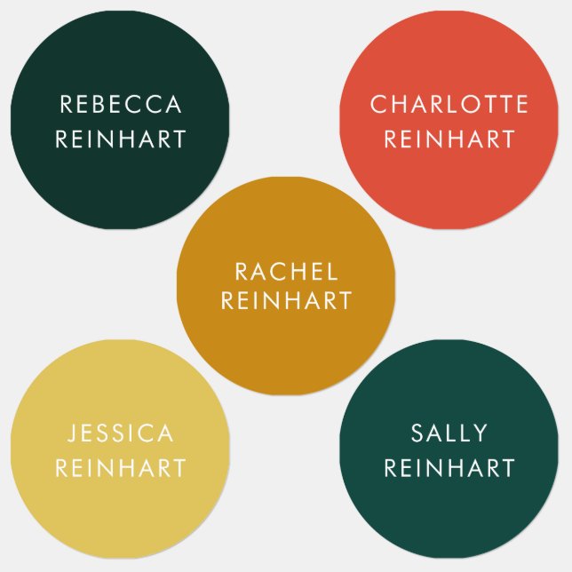 Maßgeschneiderte moderne Bezeichnung Farbliche Kle Etiketten (Gruppe)