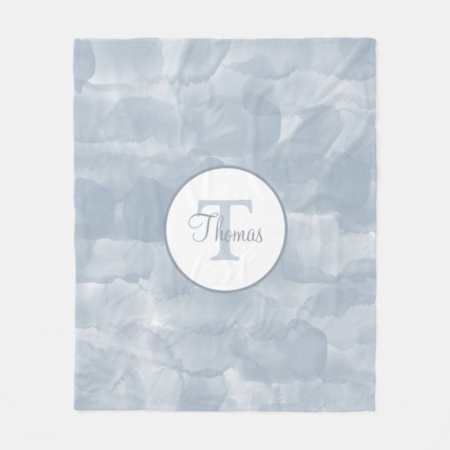 Maßgeschneiderte, moderne, blaue Wasserfarben Pins Fleecedecke (Vorderseite)