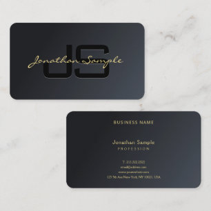 Maßgeschneiderte moderne Elegant Schwarz Gold Luxu Visitenkarte