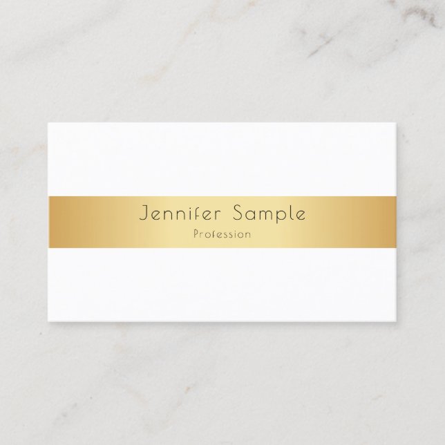 Maßgeschneiderte, moderne, elegante, goldene Vorla Visitenkarte (Vorderseite)