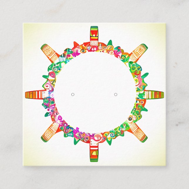 Maßgeschneiderte, moderne, farbenfrohe, blumengesc terminkarte (Vorderseite)