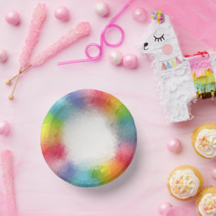 Maßgeschneiderte, moderne, farbenfrohe, trendige V Pappteller