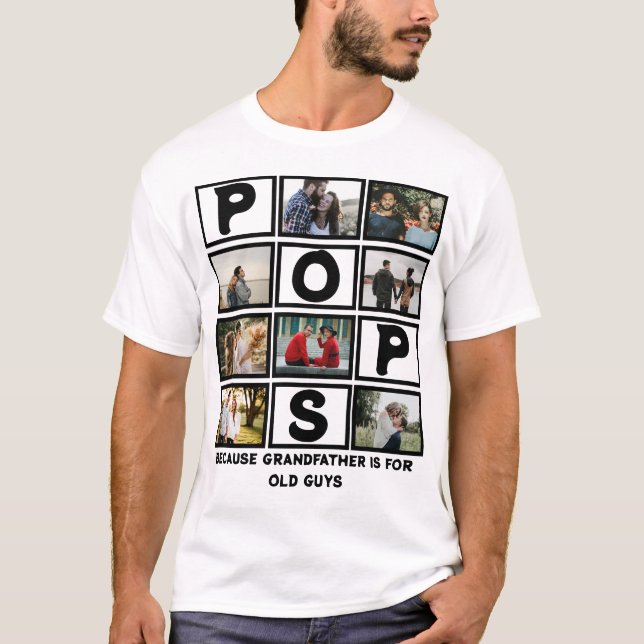 Maßgeschneiderte moderne Großvater-Pop 8 Fotomater T-Shirt (Vorderseite)