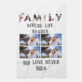 Maßgeschneiderte moderne Liebe 10 FotoCollage Geschirrtuch