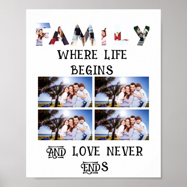 Maßgeschneiderte moderne Liebe 10 FotoCollage Poster (Vorne)