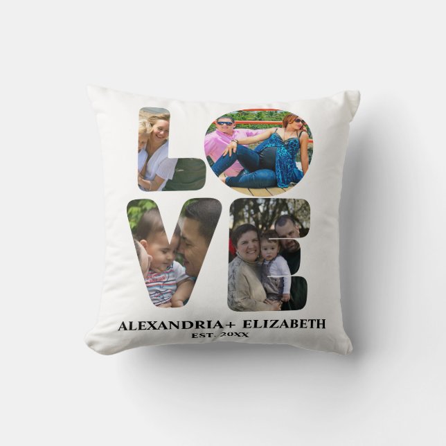Maßgeschneiderte moderne Liebe 4 Foto Collage für  Kissen (Vorderseite)