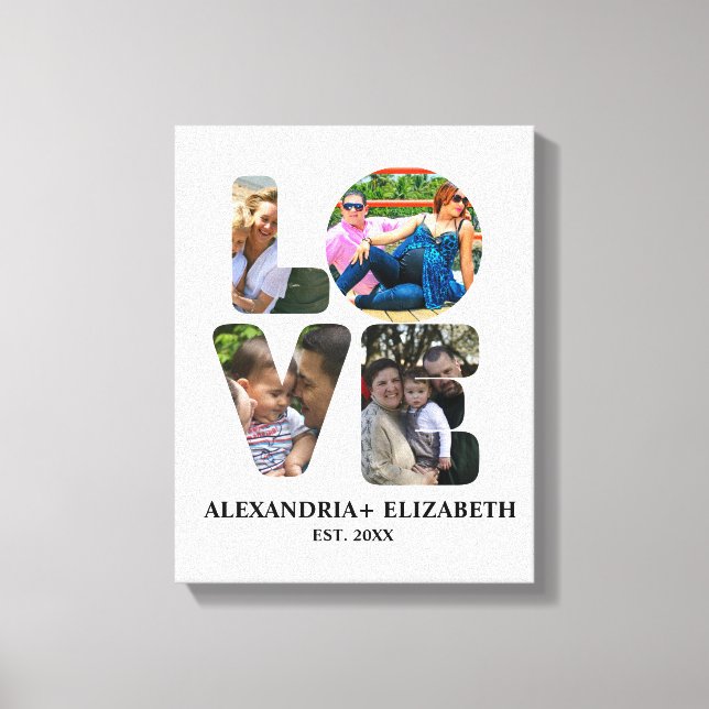 Maßgeschneiderte moderne Liebe 4 Foto Collage für  Leinwanddruck (Vorderseite)