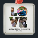 Maßgeschneiderte moderne Liebe 4 Foto Collage für Ornament Aus Metall<br><div class="desc">Individuell moderne Liebe 4 Foto Collage für Paare. Personalisieren Sie diese einzigartige Designvorlage mit Ihren Fotos, Namen und Daten. Liebe Foto, modern, einfach, Freund, Foto Collage, erstellen Sie Ihre eigene, Bild, Fotografie, Paar, keepake, Ehefrau, Valentinstag, Freundin, Ehemann, für dann für Paare, für sie, Jahrestag</div>