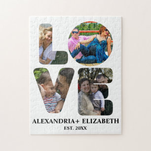 Maßgeschneiderte moderne Liebe 4 Foto Collage für Puzzle