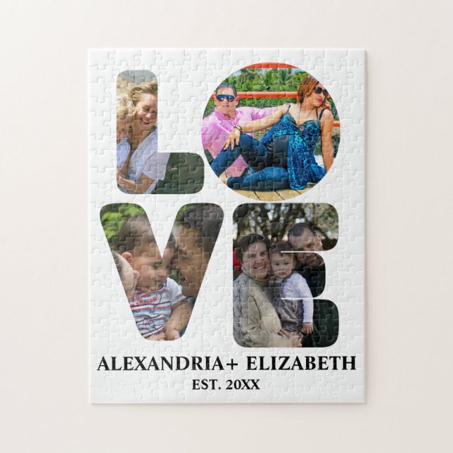 Maßgeschneiderte moderne Liebe 4 Foto Collage für  Puzzle (Vertikal)