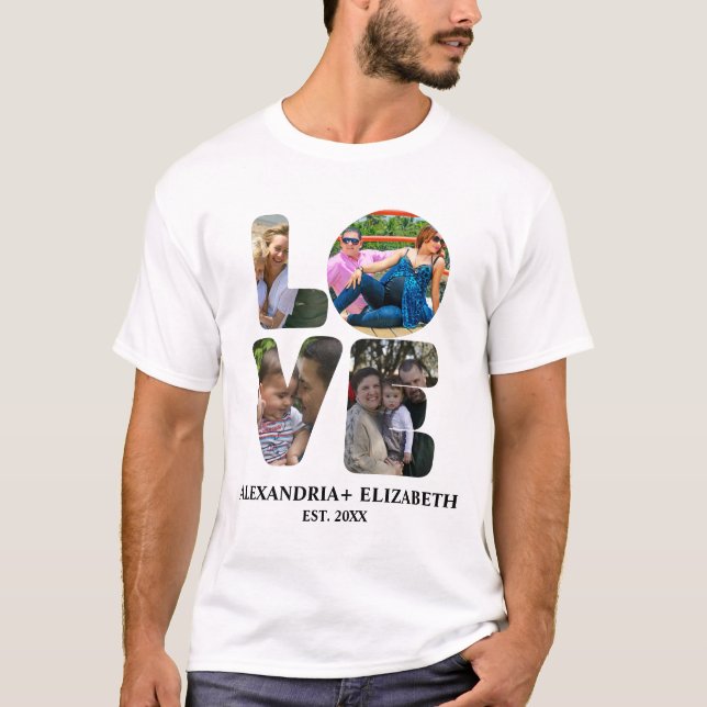 Maßgeschneiderte moderne Liebe 4 Foto Collage für  T-Shirt (Vorderseite)