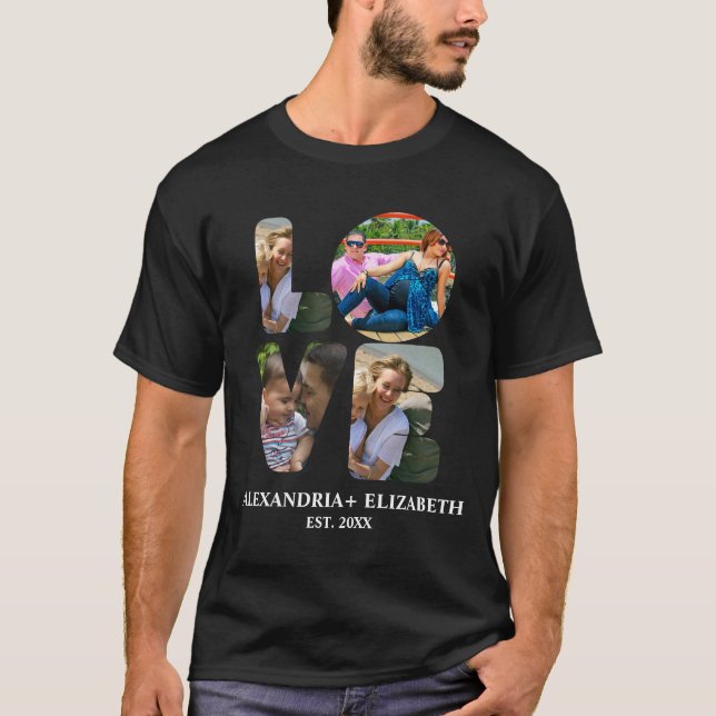 Maßgeschneiderte moderne Liebe 4 Foto Collage für  T-Shirt (Vorderseite)