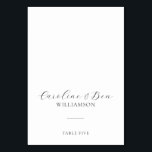 Maßgeschneiderte moderne Minimalistische Schwarz-w Tischnummer<br><div class="desc">Mit diesen individuell gestaltbaren Hochzeitsreisen führen Sie Ihre Gäste mühelos zu ihren Sitzplätzen. Mit eleganter Typografie und minimalistischem Design zeigen diese Karten die Namen des Paares und die Tischbelegung übersichtlich und stilvoll. Sie sind perfekt für Begleiter- oder Tischkarten geeignet und fügen jeder Hochzeitsfeier eine raffinierte Touch hinzu. Personalisieren Sie Ihre...</div>