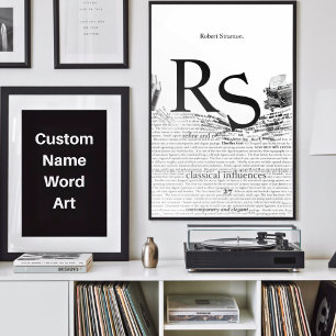 Maßgeschneiderte moderne Minimalistische Schwarzwe Poster