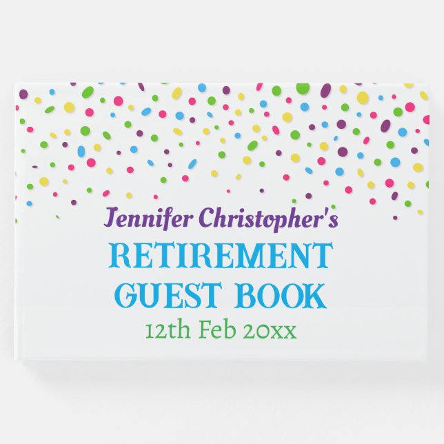 Maßgeschneiderte, moderne Niedlich-farbige Konfett Gästebuch (Vorderseite)