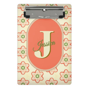 Maßgeschneiderte, moderne Retro-Monogram-Mini-Zwis Mini Klemmbrett