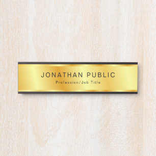 Maßgeschneiderte, moderne Schwarz-Gold-Vorlage Türschild