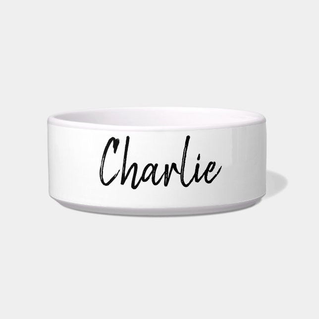 Maßgeschneiderte, moderne Schwarz-Weiß-Hundeschale Napf (Vorderseite)