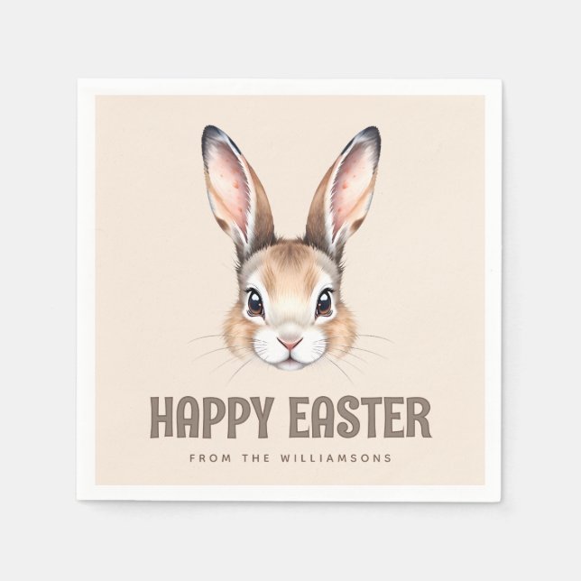 Maßgeschneiderte, moderne Wasserfarbe Niedlich Ost Serviette (Vorderseite)