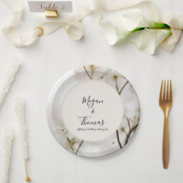 Maßgeschneiderte moderne, weiche, florale Hochzeit Pappteller