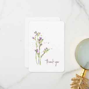 Maßgeschneiderte, moderne Wildblumen mit Handlacki Dankeskarte