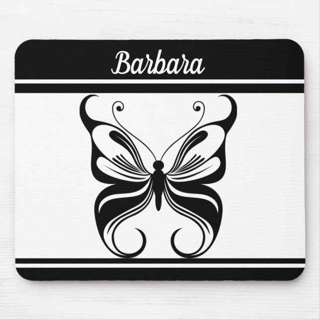 Maßgeschneiderte Monochrome-Butterfly-Mousepad Mousepad (Vorne)