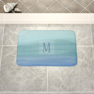 Maßgeschneiderte Monogram Aqua Wasserfarbenwatte Badematte