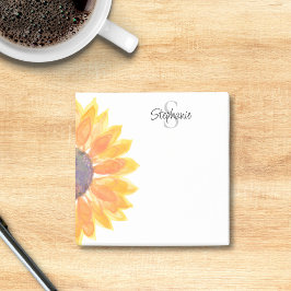 Maßgeschneiderte Monogramm-Floral Post-it Klebezettel