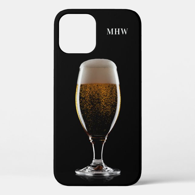 Maßgeschneiderte Monogramm Glas Biertelefone Case-Mate iPhone Hülle (Rückseite)