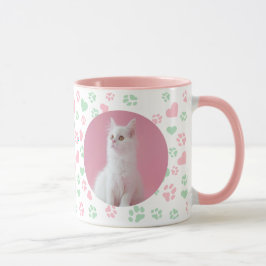 Maßgeschneiderte Mug-Katzen-Drucke und Herz-Muster Tasse