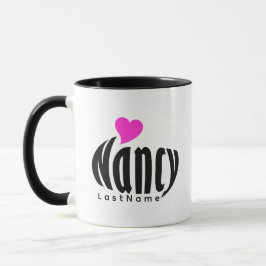 Maßgeschneiderte "Nancy" in Schwarz/Weiß, Rosa Her Tasse