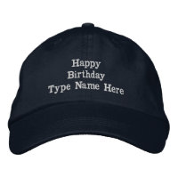 Maßgeschneiderte Navy bestickte Happy Birthday anp