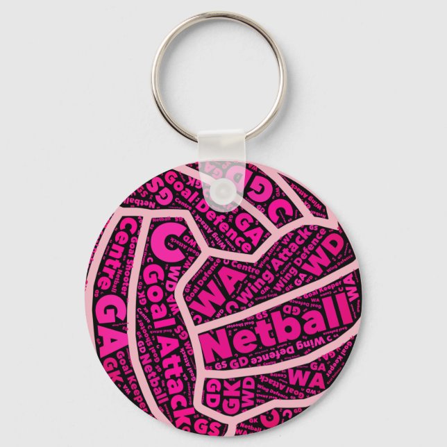 Maßgeschneiderte Netball-Positionen - Ball Design Schlüsselanhänger (Vorderseite)
