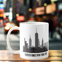Maßgeschneiderte New Yorker Trip Skyline-Statue de Kaffeetasse