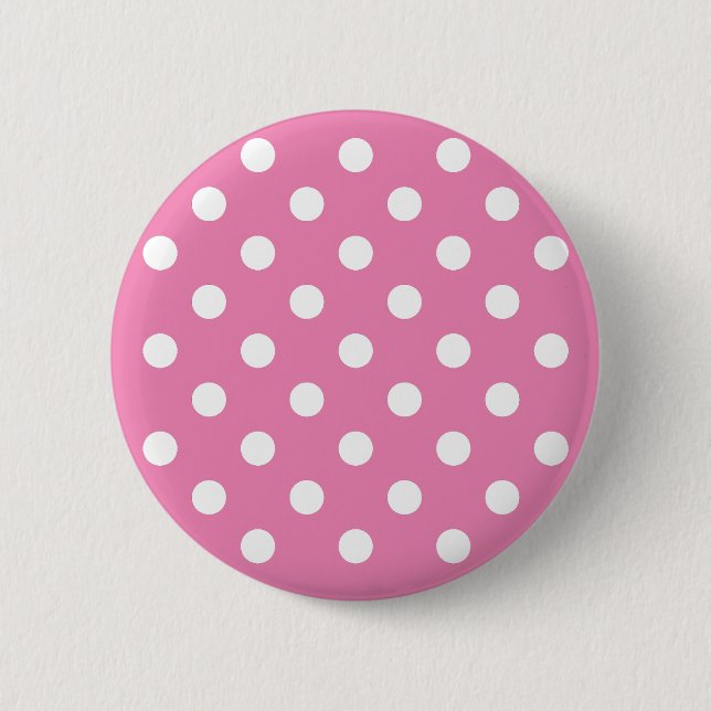 Maßgeschneiderte niedlich-Pink-Polka-Punkte Button (Vorderseite)