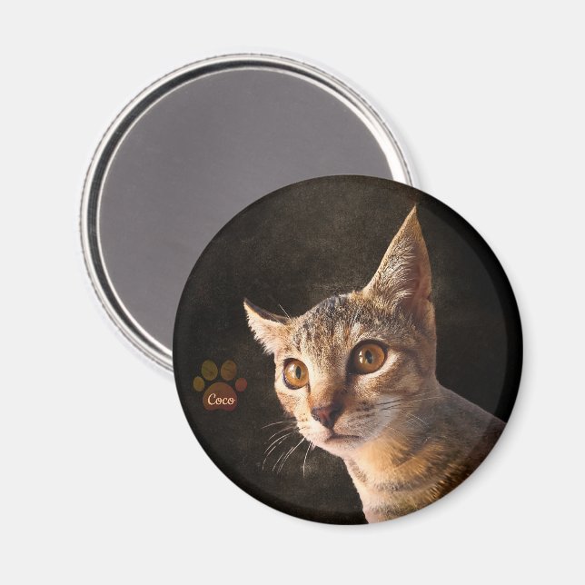 Maßgeschneiderte Niedliche Katze Katzen Dosenvorla Magnet (Vorderseite/Rückseite)