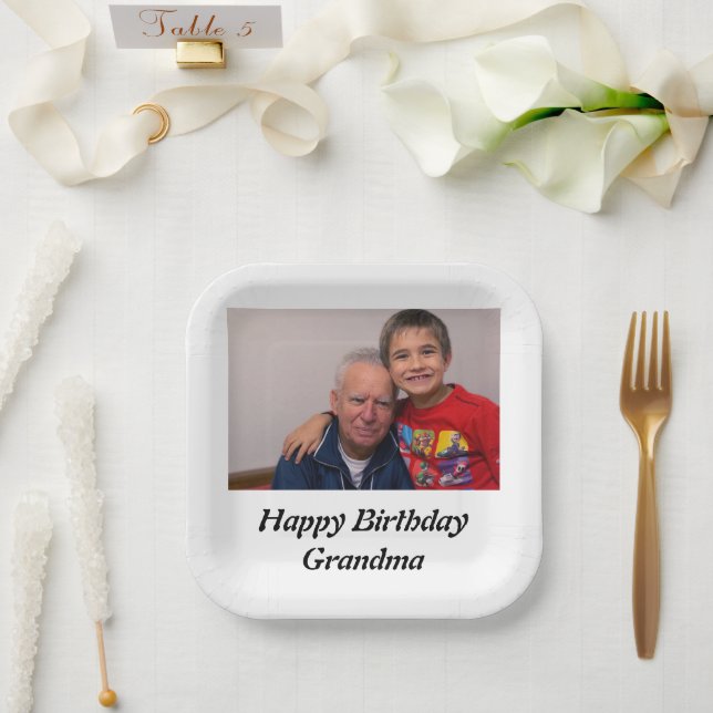 Maßgeschneiderte Opa-Foto-Papierplatte Pappteller (Hochzeit)