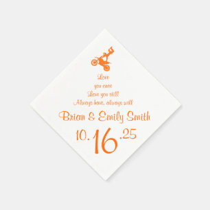 Maßgeschneiderte orange motocross-biker Papierserv Serviette