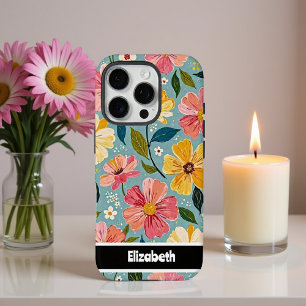Maßgeschneiderte Paintfloral-Telefonabdeckung iPhone 16 Pro Hülle