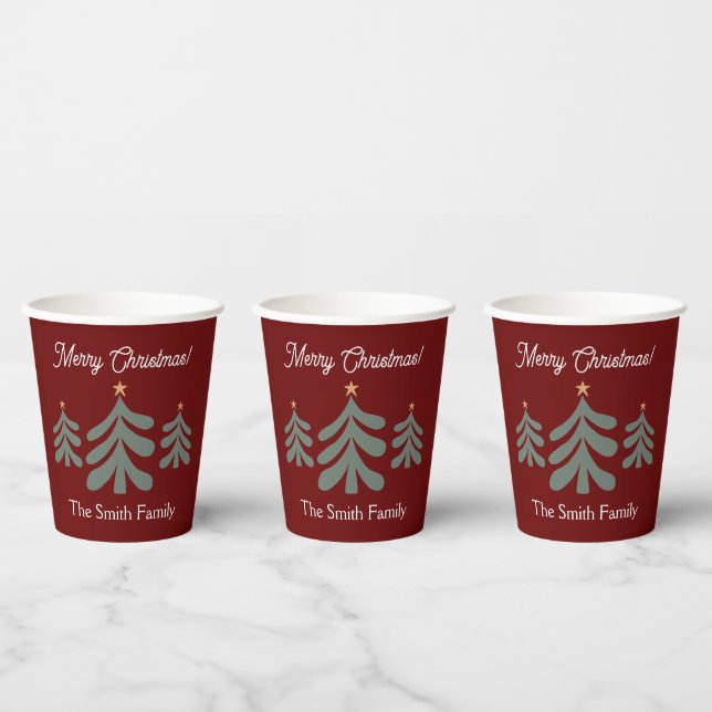 Maßgeschneiderte Papiertassen mit Weihnachtsbaumde Pappbecher (Multi)