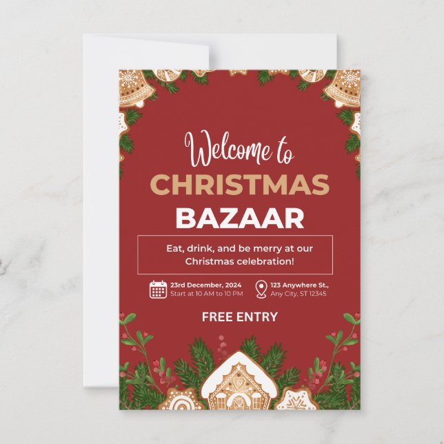 Maßgeschneiderte Party Einladung, Xmas Party Einla Einladung (Vorderseite)