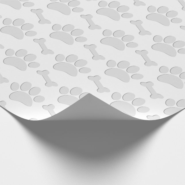 Maßgeschneiderte Paw Prints und Knochen Geschenkpapier (Ecke)