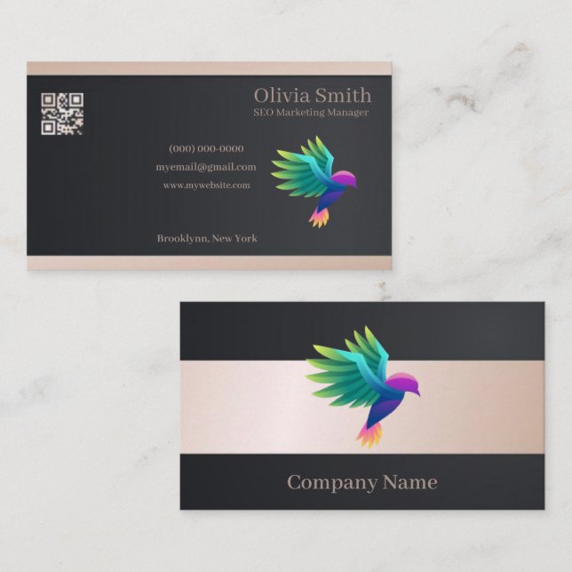 Maßgeschneiderte Peach Elegante Business Cards 6 Visitenkarte (Vorne/Hinten)