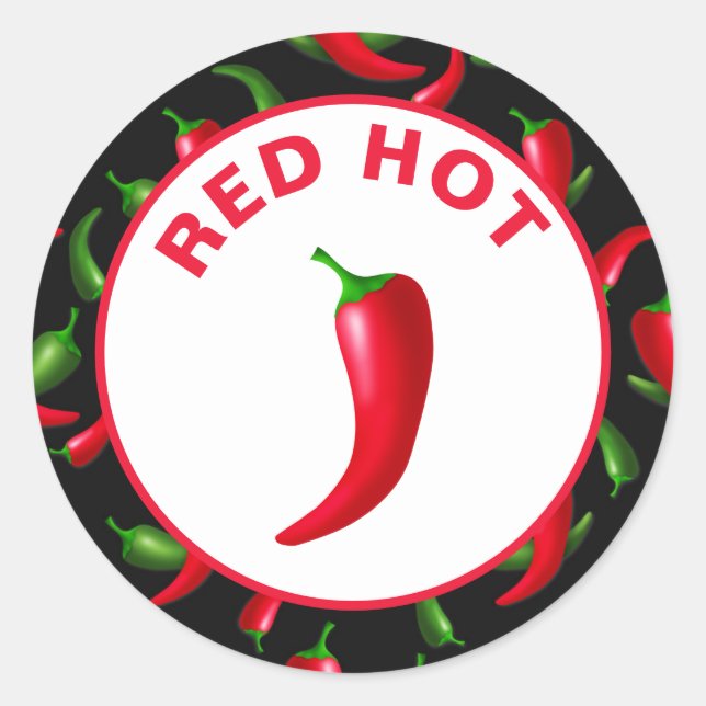 Maßgeschneiderte Pepper-Sticker für Red Chili Runder Aufkleber (Vorderseite)