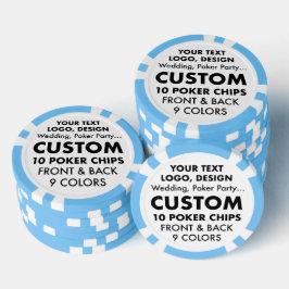 Maßgeschneiderte personalisierte BLUE Poker Chips