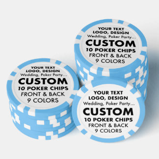 Maßgeschneiderte personalisierte BLUE Poker Chips