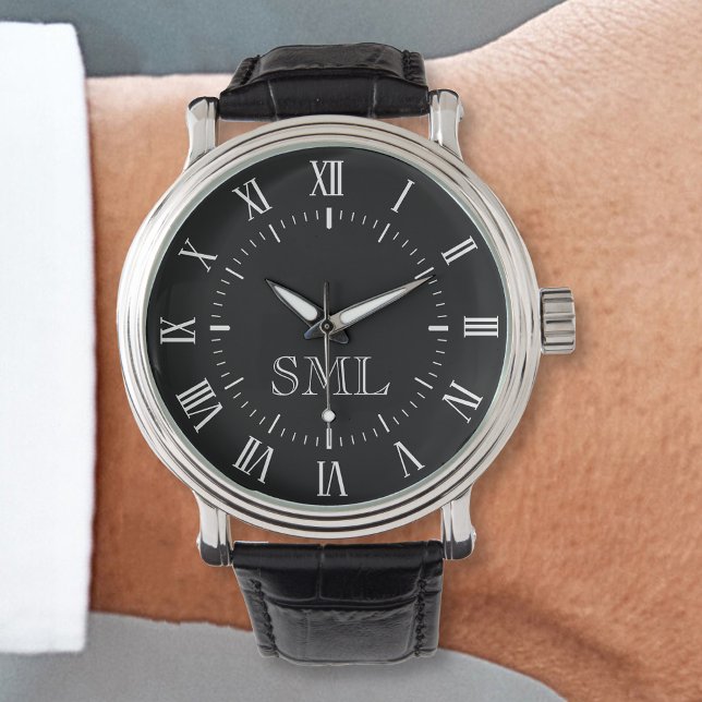 Maßgeschneiderte Personalisierte Initialen römisch Armbanduhr (Von Creator hochgeladen)